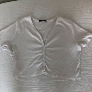 White Short Sleeve Brandy Melville Shirt